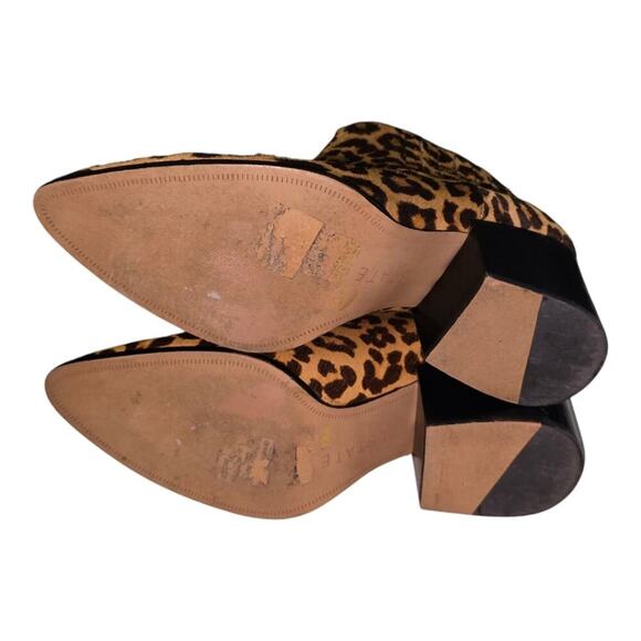 1.State Leopard Print Ankle Boots Pointed Toe Block Heel Western Style Booties - Picture 7 of 11